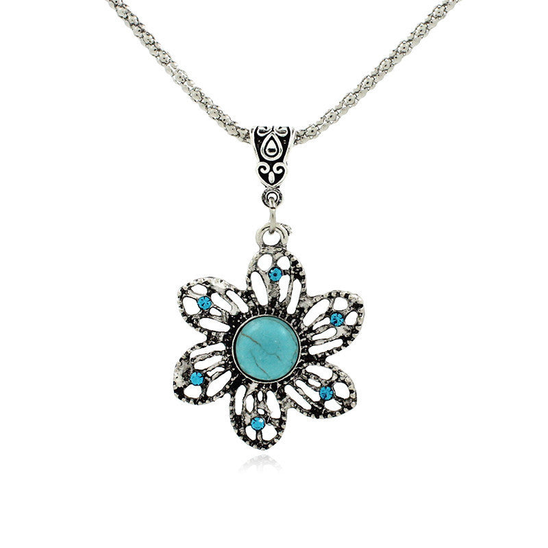 2015 Latest Popular Best-selling Retro Bohemian Fine Sunflowers Turquoise Pendants - flax stores.shopify