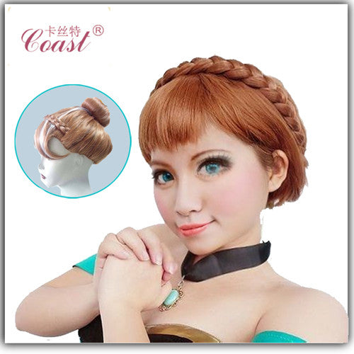 Anna Elsa Cosplay Wig Ponytail Hair For Adult Kids Elsa White Brown Wig Cosplay Hair wig Synthetic Wigs For Children  QY05 - flax stores.shopify