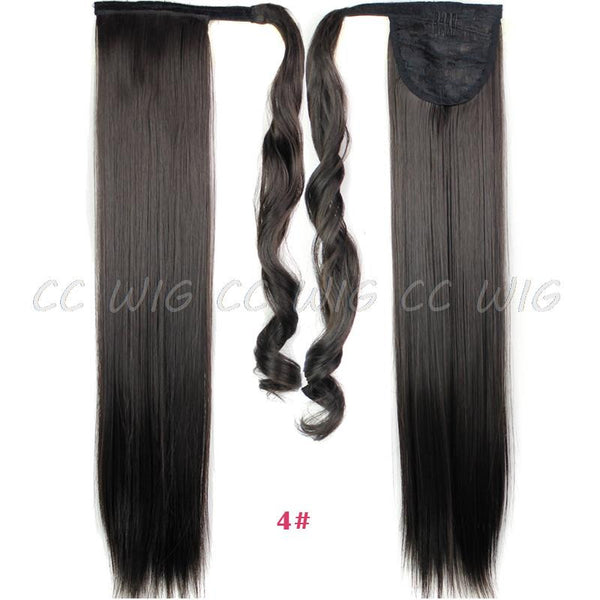 pony Tails ponytails hair pieces 22" Synthetic Hair Long Cruly Clip In Ribbon Ponytail Hair Extensions curly Hairpiece Fake Hair - flax stores.shopify