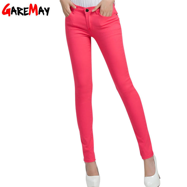 GAREMAY Women's Candy Pants Pencil Trousers 2016 Spring Fall Khaki Stretch Pants For Women Slim Ladies Jean Trousers Female 1010 - flax stores.shopify