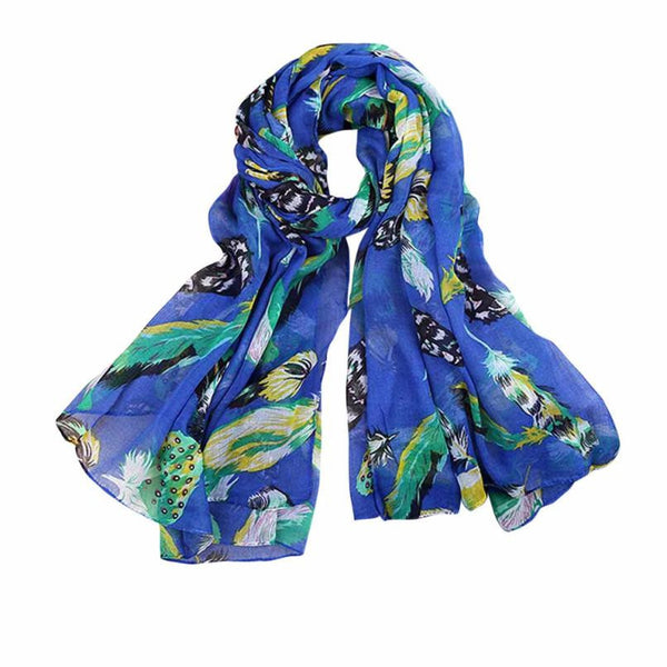 100% Silk Scarf Women Scarf Ladies Leaves Birds Print Pattern Long Scarf Warm Wrap Shawl Office Lady Gift - flax stores.shopify