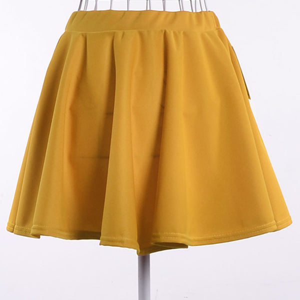 2015 New Summer Solid Empire Skirt Free Shipping Casual Mini Skirt Drop Shipping Female Skirt 8 Colors - flax stores.shopify