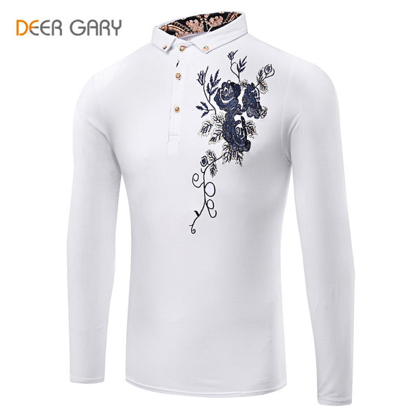 2016 Men's New Embroidered Long-sleeved Shirt Hot Selling Cotton Solid Color POLO Shirt Male Polo Ralphmen - flax stores.shopify