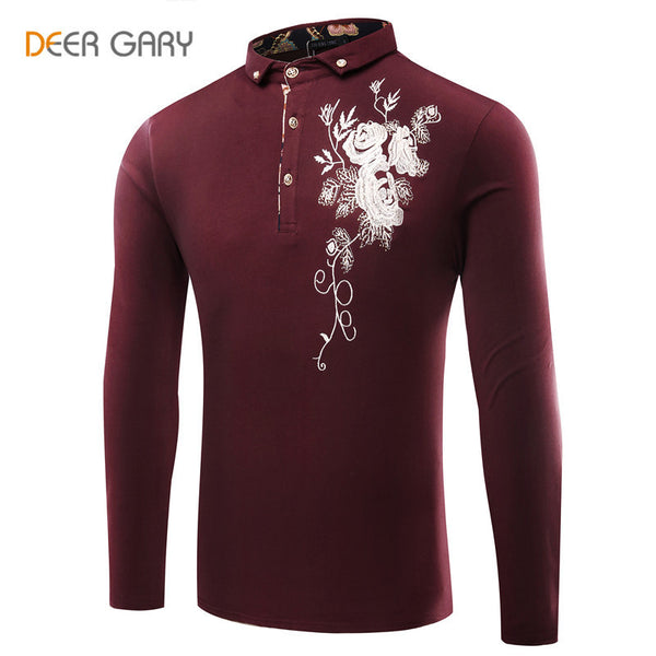 2016 Men's New Embroidered Long-sleeved Shirt Hot Selling Cotton Solid Color POLO Shirt Male Polo Ralphmen - flax stores.shopify