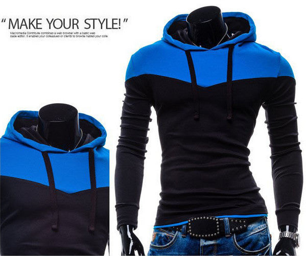 2015 New Arrival Fashion Men's Hoodies Patchwork Two Colors Napping Casual Men's Sweatshirts Hooded Collar Men Coats 6 Colors - flax stores.shopify