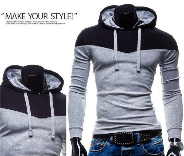 2015 New Arrival Fashion Men's Hoodies Patchwork Two Colors Napping Casual Men's Sweatshirts Hooded Collar Men Coats 6 Colors - flax stores.shopify