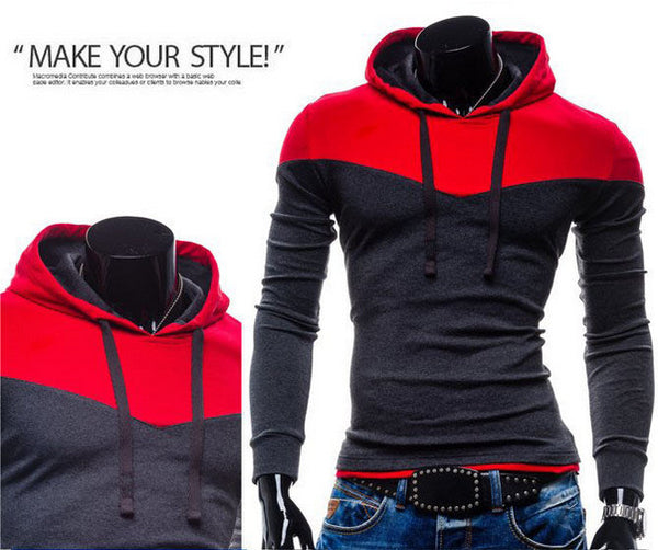 2015 New Arrival Fashion Men's Hoodies Patchwork Two Colors Napping Casual Men's Sweatshirts Hooded Collar Men Coats 6 Colors - flax stores.shopify