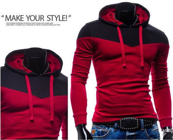 2015 New Arrival Fashion Men's Hoodies Patchwork Two Colors Napping Casual Men's Sweatshirts Hooded Collar Men Coats 6 Colors - flax stores.shopify