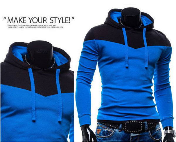 2015 New Arrival Fashion Men's Hoodies Patchwork Two Colors Napping Casual Men's Sweatshirts Hooded Collar Men Coats 6 Colors - flax stores.shopify