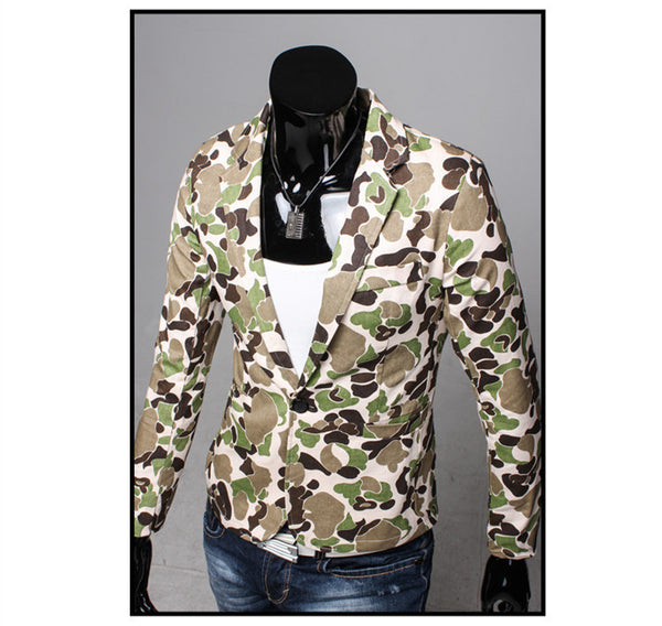 2015 New Arrival High Quality Fashion Men Suit Brand Blazer Men Casual Slim Clothing Suit Camouflage Top Selling 2 Color - flax stores.shopify