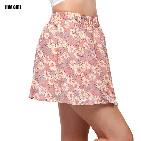 2016 New Fashion Ladies Summer Skirts Casual High-waist Women Mini Ball Gown Skirts Cute Korean Chiffon Loose Female Beach Skirt - flax stores.shopify