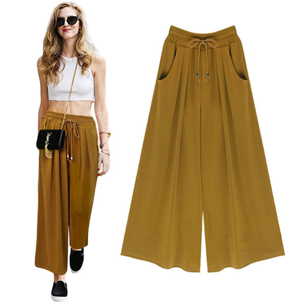 Wide Ankle-length Leg Pants - flax stores.shopify