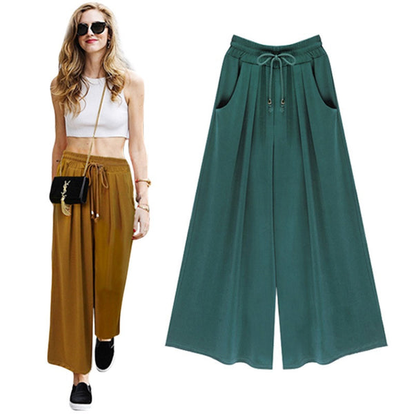 Wide Ankle-length Leg Pants - flax stores.shopify