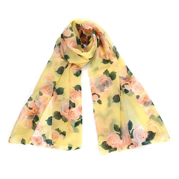 Rose Scarf Womens 2016 Fashion Voile Long Stole Scarves Shawl Scarf Ladies - flax stores.shopify