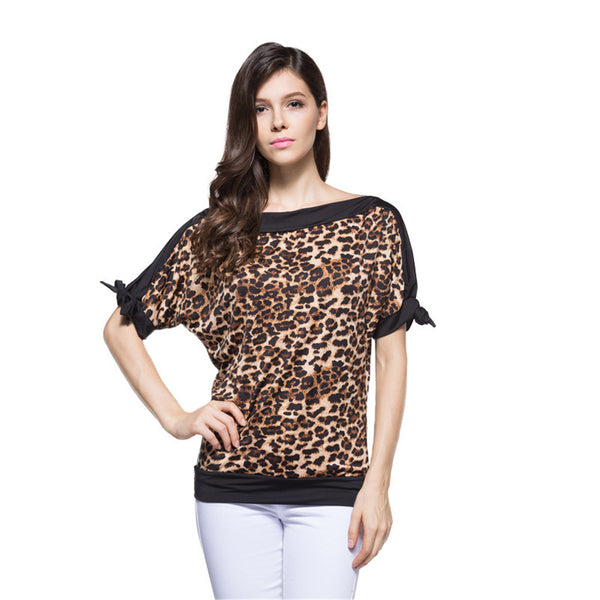 2016 New Fashion Summer Women T-shirt Sexy Leopard Print Women tops Casual Loose Batwing Sleeve Harajuku Women Clothing - flax stores.shopify