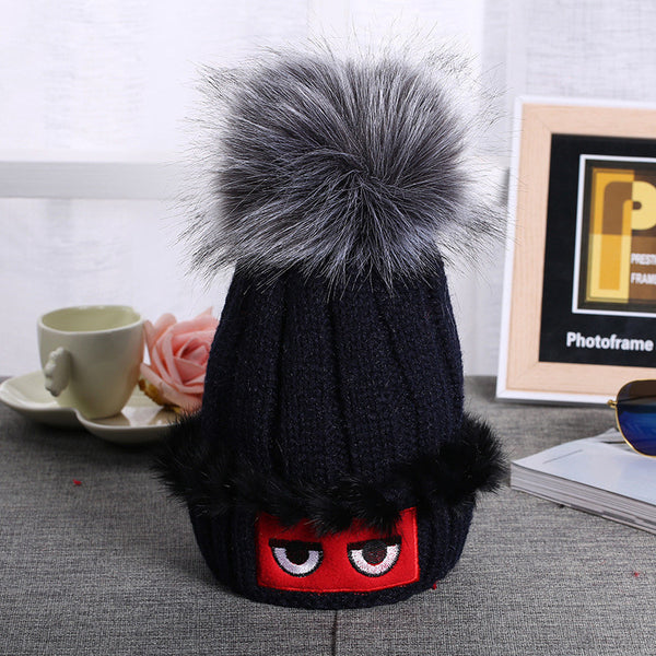 Winter Autumn Fashion Women Wool Knitted Caps  High Quality Furry Ball Design Knitted  Hats For Women and Girl Gift - flax stores.shopify