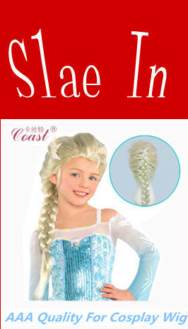 Anna Elsa Cosplay Wig Ponytail Hair For Adult Kids Elsa White Brown Wig Cosplay Hair wig Synthetic Wigs For Children  QY05 - flax stores.shopify