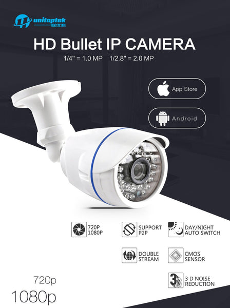 1.0MP / 2MP Bullet 720P IP Camera 1080P Outdoor IR 20m HD Security Waterproof Night Vision P2P CCTV IP Cam ONVIF IR Cut XMEye - flax stores.shopify