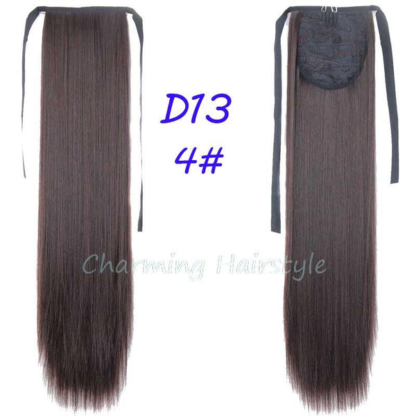 Fake Hair Ponytail Long Straight Hair Pieces Synthetic Hair 105g 22" Hairpiece Clip In Pony Tail Ponytail apply Multicolor - flax stores.shopify