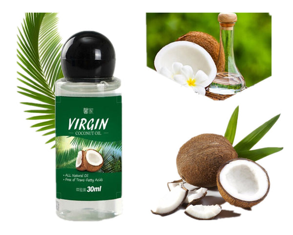 30ML VIRGIN Coconut Oil Extract Cold Pressed Natural Healthy Oil for Aromatherapy Hair&Skin Care /Makeup Remover/Body Message - flax stores.shopify